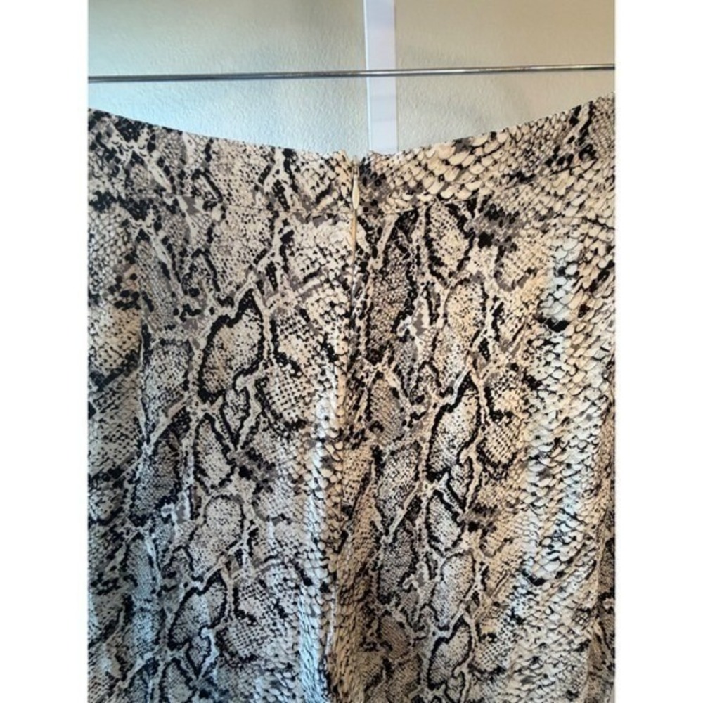 Reformation Snakeskin Print Wide Leg High Rise Pants Tan Black Size 12 - Picture 4 of 7